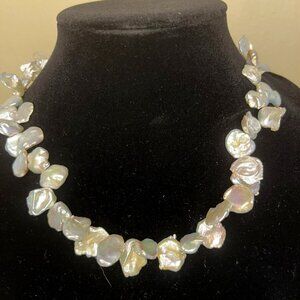 Stunning Baroque Pearl Necklace - Iridescent & Unique